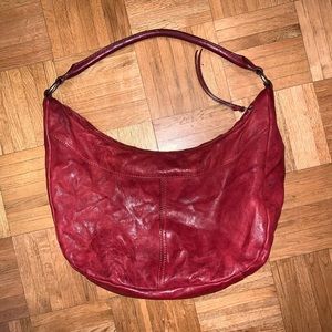 Frye Veronica Red Leather Hobo Purse